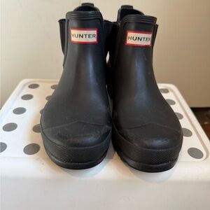 Hunter Black Chelsea Rain Boots